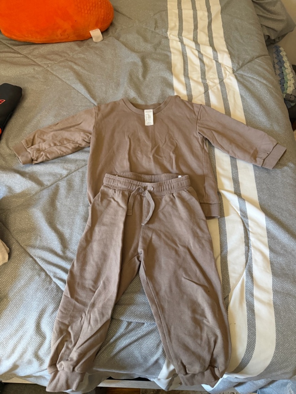 H&M Kids Sweatshirt and Jogger Set - Taupe